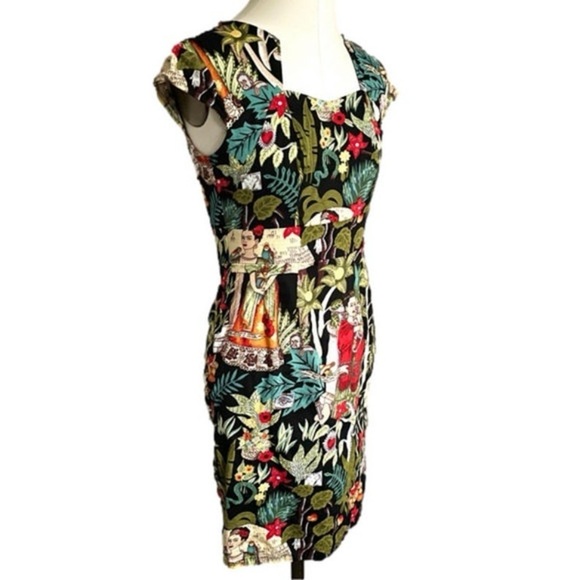 Grace Karin Tropical,50’s style,pin-up,cotton stretch,pencil dress-size Small - Picture 3 of 10